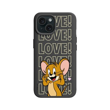 iPhone 15 SolidX 黑 - 湯姆貓與傑利鼠 Tom and Jerry - 傑利鼠愛心