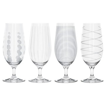 MIKASA 紋飾高腳啤酒杯4件組 460ml  1組  77 x 198 x 78mm