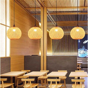 吸頂燈吊燈罩天然竹藤燈裝飾風格復古天然竹環保燈手工藝品