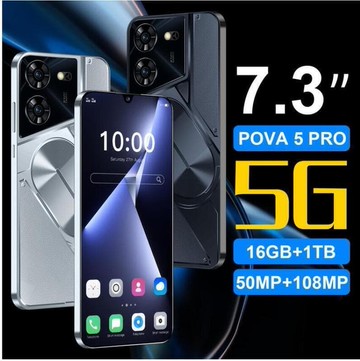 （爆款熱賣）（國際精品）【免運】全新爆款 Pova5 Pro 5G智慧型手機 6.8吋大螢幕手機 16G1024GB大內存 高畫質水滴螢幕 禮盒