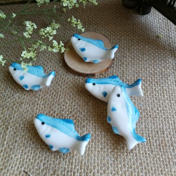 陶瓷小魚筷子架筷托創意廚房餐具架筷子托湯匙托家用放勺子的架子