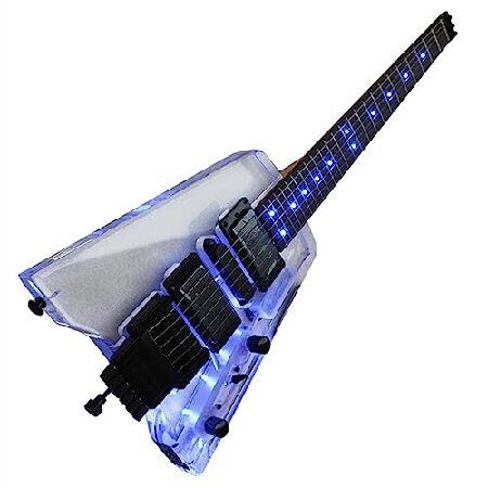 Headless portable travel guitar acrylic Body rosewood Fingerboard mini electric guitar Beginner Headless Electric Guitar