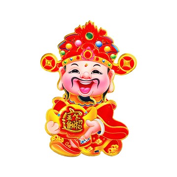 🌈DIY 立體搖頭財神爺電動門貼新年開業迎賓擺件趣味裝飾年貨掛件