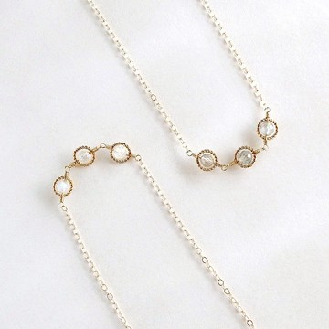 14KGF 拉長石/月光石天然石項鍊 可自選寶石搭配