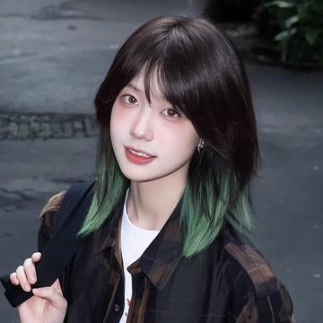 臺灣/✨假髮 女長髮假髮女短髮lolita日系波波頭黑挑掛耳綠鎖骨發jk日常仿真全頭套