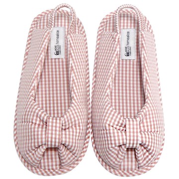 Home Alice 格紋前開式拖鞋  M號(230~235mm)  粉色的  1雙