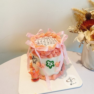 派大星主題燃燒蛋糕 粉色海洋 生日蛋糕 客製化 鑠甜點 紀念日