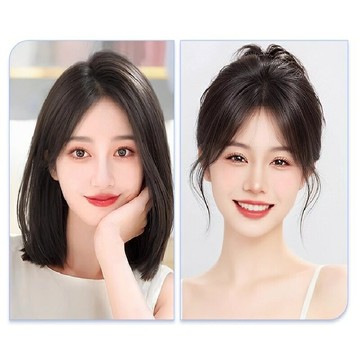 現貨+預購 假瀏海全真髮髮片透氣假髮片輕量免打理隱形增髮量假髮-自然瀏海女假髮4款74lf58【獨家進口】【米蘭精品】