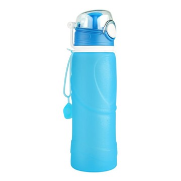 ZEN ZHOU 仁舟淨塑 捲捲矽水瓶 2.0款 軟Q可捲收 輕量好攜帶 食品級矽膠 雙防漏設計 通過SGS食品級檢測  湛海藍  750ml  1盒