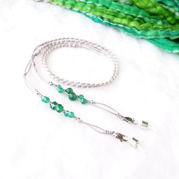 Gleaming Glasses Strap（綠縞瑪瑙）