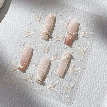 💗台灣出貨💗高顏值純欲性感魚尾美甲貼紙背膠立體3D自然顯白氣質意識流飾品貼