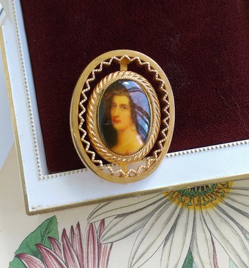 Vintage Jewelry 西洋古董飾品 典雅 宮廷畫像 小巧 別針