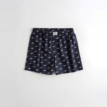 Hollister 海鷗 經典印刷小海鷗圖案平口內褲-深藍色