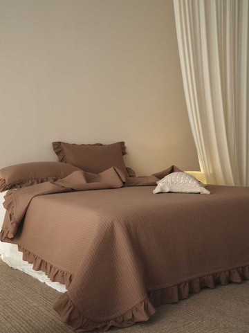 極簡系列床蓋三件套-焦糖暮