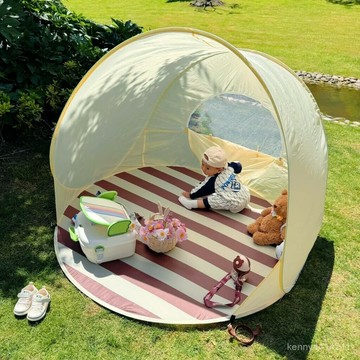 沙灘墊室內帳篷戶外露營免搭帳篷室內兒童野餐墊自動親子速開帳篷 L9HN