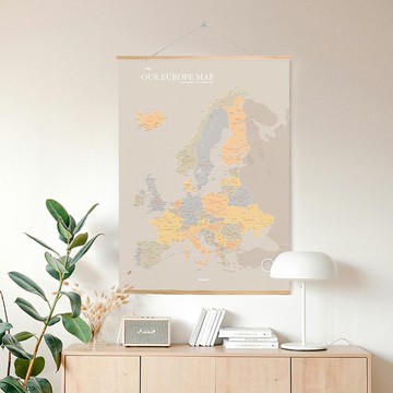 歐洲地圖-你專屬訂製實木框海報-霧彩綠 客製化禮物 聖誕禮物推薦