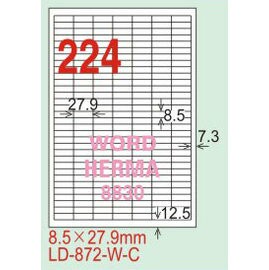【龍德】LD-872(直角-白色) 雷射、噴墨、影印三用電腦標籤 8.5x27.9mm 20大張/包【APP滿額下單4%點數(單一帳號最高1500點)】5/31止