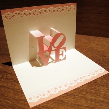 情人節禮物-立體紙雕情人卡-LOVE