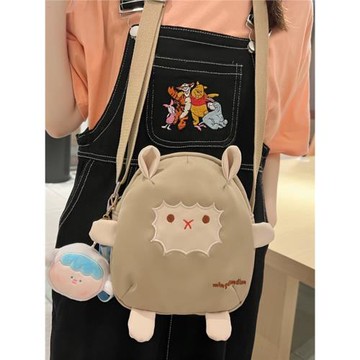 小包包單肩斜挎包少女學生可愛卡小羊通韓版百搭帆布包2025年新款