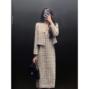 小香風套裝女秋裝2025年新款氣質名媛高端女神范高級感法式連衣裙