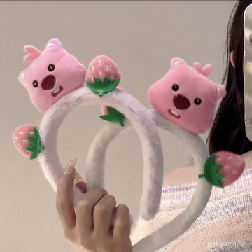 可愛髮箍loopy海狸束髮帶少女心毛絨露比髮箍洗臉學生女卡通髮飾