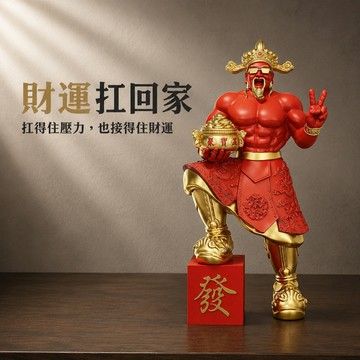 快速出貨｜處女座生日禮物【招財貓的家】10寸比耶發財肌肉財神 生日禮物 開業禮物 開運 招財 喬遷禮物 交換禮物