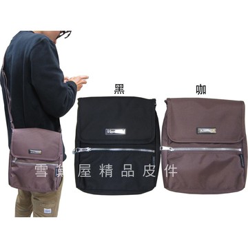 ~雪黛屋~caution 肩側背扁包設計小容量台灣製造高單數防水尼龍布1680d耐磨損承重隨身外出重