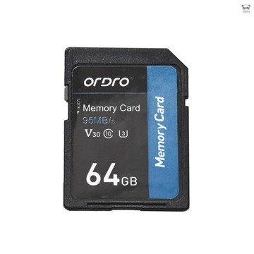 ORDRO 64GB內存卡 Class 10 儲存卡 適用相機 攝像機等 黑色