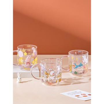 西比爾可愛高硼硅玻璃杯耐高溫家用咖啡杯喝水杯子女大容量高顏值