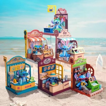 迪士尼Disney 史迪奇 DIY商店場景 模型組裝盲盒(隨機出貨)【拆封不退】