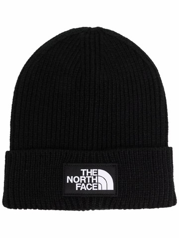 The North Face - Box logo-patch ribbed beanie - men - Acrylic/Other fibres/Elastane - One Size - Black