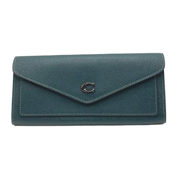 TORY BURCH - 防刮皮革信封長夾 (深綠色)
