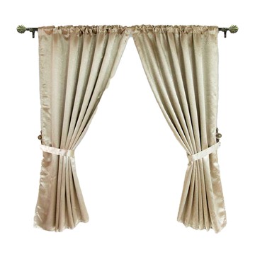 Cotton Field 棉花田傢飾 蔓妮素色壓花穿掛兩用遮光窗簾 - 節能 減碳 環保 隔熱 阻冷  270 x 165cm  金色