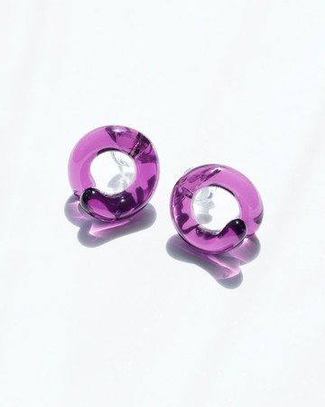 tête-à-tête  手工制扭結玻璃耳环【紫色】