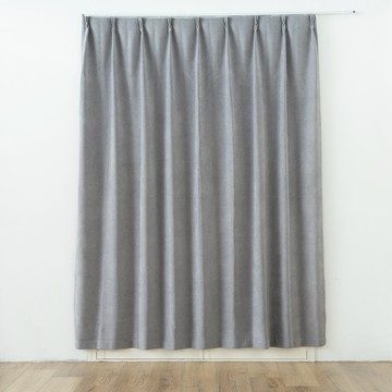 特力屋 雪尼爾日式打褶遮光 單開窗簾 100x165cm 灰色