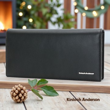 【寧寧小舖｜台中35年老店】金安德森 附拉鍊零錢袋真皮男用長夾 經典黑 793-1