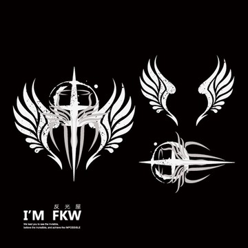 反光貼紙 Angel 十字 翅膀 銀白色 天使之劍 防水耐曬高亮度 前檔裝飾貼 優惠組合 DIY剪開貼飾 反光屋FKW