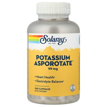 Solaray, Potassium Asporotate™，99 毫克，200 粒膠囊