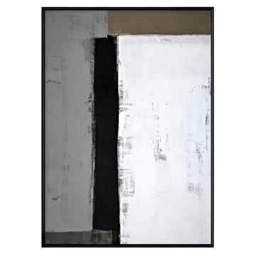 黑白灰色塊藝術畫  42 x 59.4cm  黑色