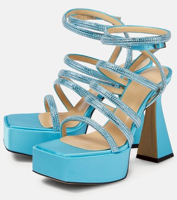 Mach & Mach Sydney embellished satin platform sandals