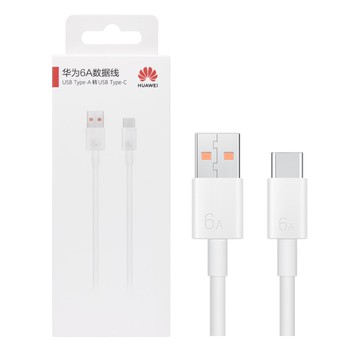 【HUAWEI 華為】原廠CC790 6A USB-A to Type-C 超級快充充電線 1M - 白 (盒裝)