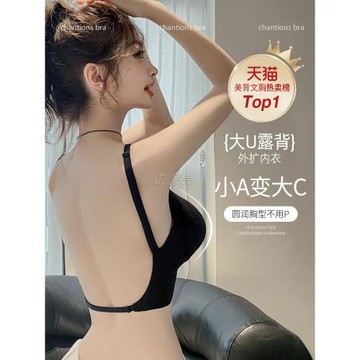 u型美背內衣女2025新款隱形小胸聚攏顯大露背外擴型吊帶一體文胸