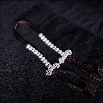 藏銀白銅佛珠計數器卡子飾品配飾藏傳文玩佛珠純銅計數器DIY配飾1入