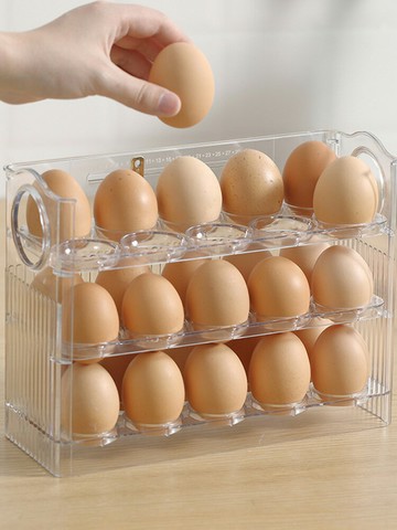 冰箱用側門雞蛋收納盒食品級保鮮盒專用整理收納翻轉雞蛋盒雞蛋托