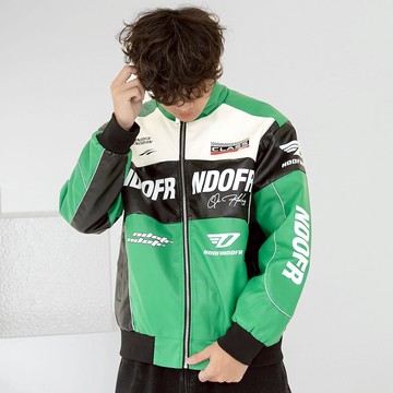 【AMERO】男裝 女裝 賽車風皮外套 薄款 情侶裝