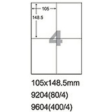 【文具通】9604影印自黏標籤貼紙4格105x148.5mm 100入 P1410504【APP滿額下單10%點數(單一帳號最高5000點)】1/31止