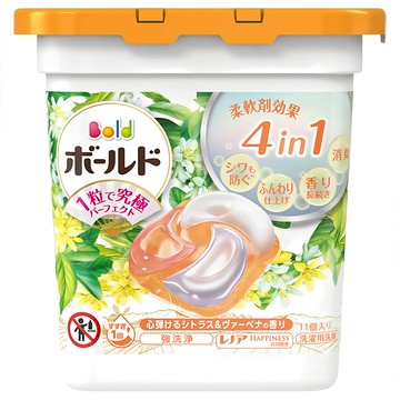 Bold 日本原裝進口 4D 超濃縮洗衣球 柑橘 + 馬鞭草  11顆  1盒