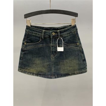 港風復古早秋防走光辣妹牛仔短裙