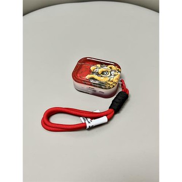 新年醒獅適用airpodspro3保護套airpods4保護套蘋果耳機保護殼airpodspro2代耳機殼三四代airpods3藍牙耳機套