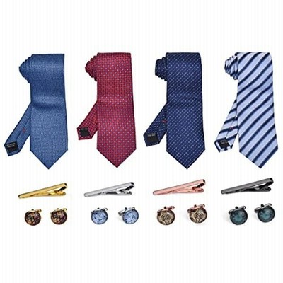 ネクタイ ネクタイピン カフスボタン おしゃれな組合せ 4セット 洗濯ネット付き 洗える ブランド品 メンズ ビジネス用 人気 プレゼント 通販 Lineポイント最大get Lineショッピング